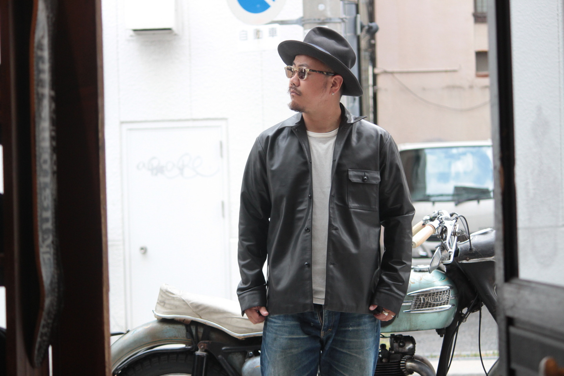 6月7日 GORI】Attractions BILTBUCK Lot.736 Leather Shirt: Cannon